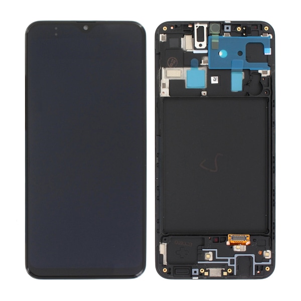 Samsung Galaxy A20 (A205F/DS) Skärm med LCD Display Original - Svart Svart