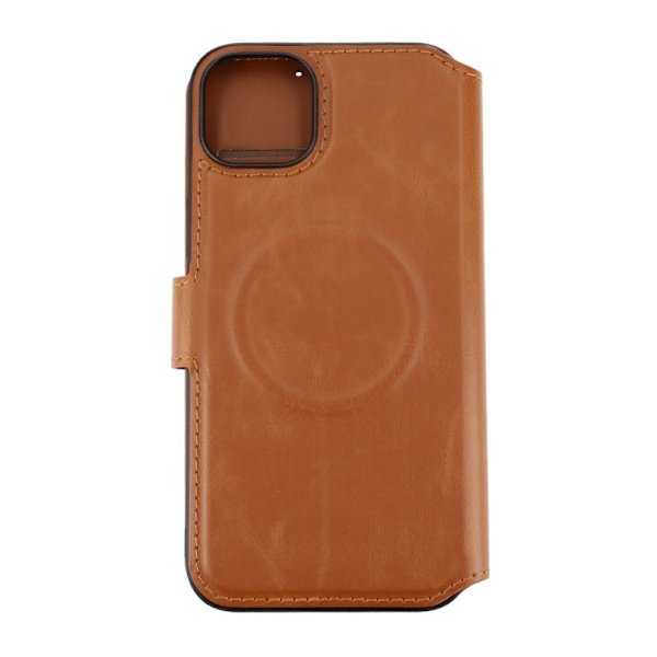 iPhone 15 Plus Plånboksfodral med Magsafe Rvelon - Brun Brown
