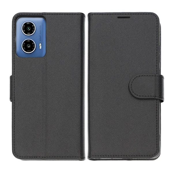 Motorola G04 Plånboksfodral med Stativ - Svart Black