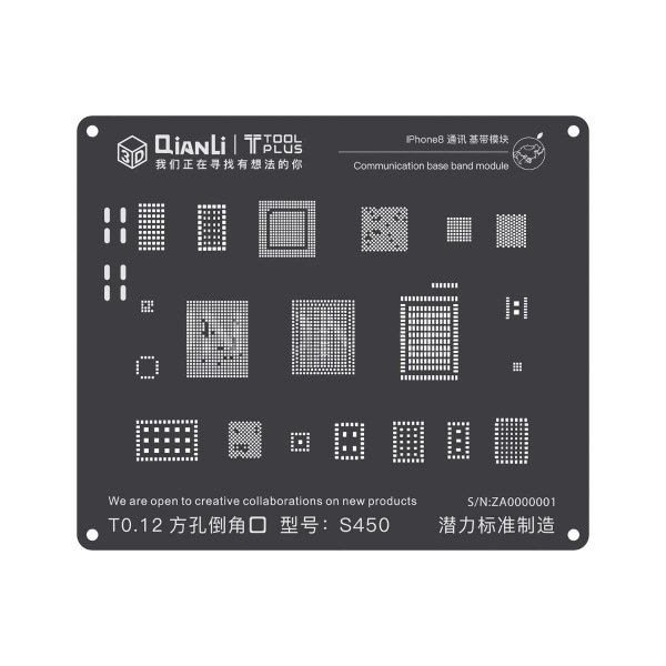 2D iBlack S450 Communication Base Band BGA Reballing - Phone 8G/ Svart