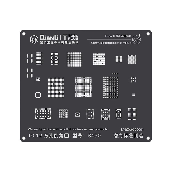 2D iBlack S450 Communication Base Band BGA Reballing - Phone 8G/X Svart