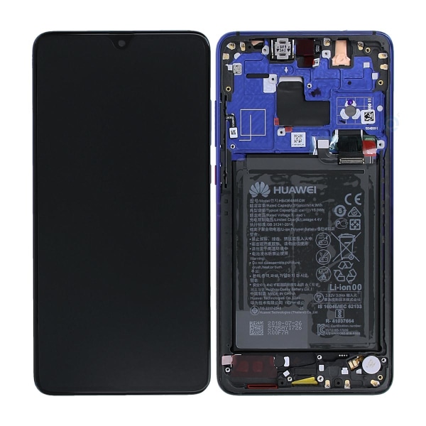 Huawei Mate 20 Skärm med LCD Display med Batteri Original - Twil Marine blue