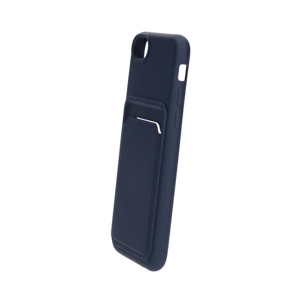 iPhone 7/8/SE (2020/2022) Silikonskal med Korthållare - Blå Blå