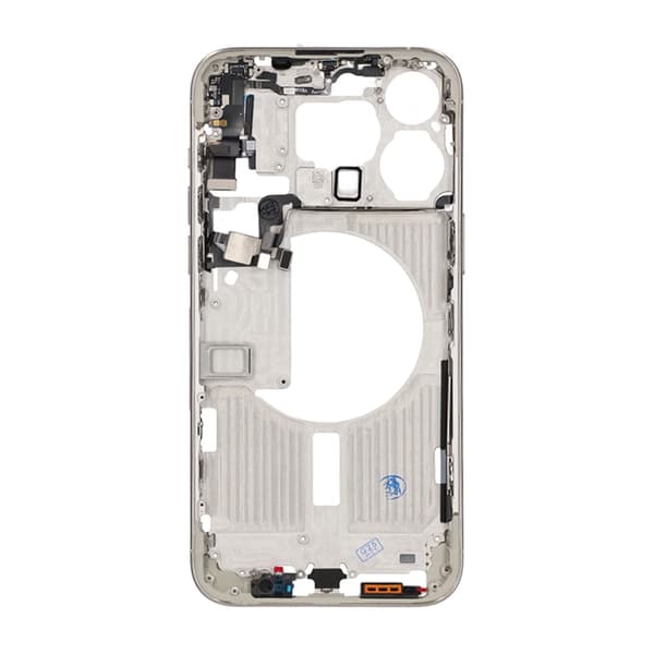 iPhone 15 Pro Max Mittenram med smådelar OEM - Titanvit Vit
