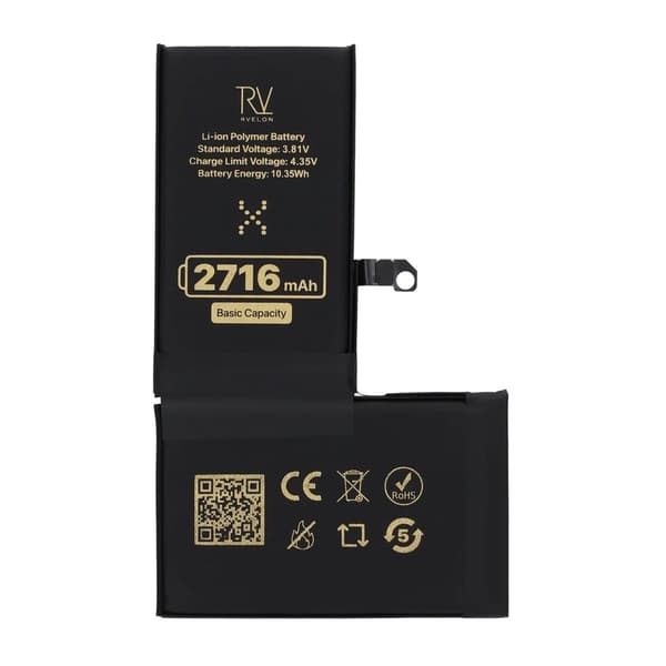 Rvelon Premium-akku iPhone X:lle - 2716mAh