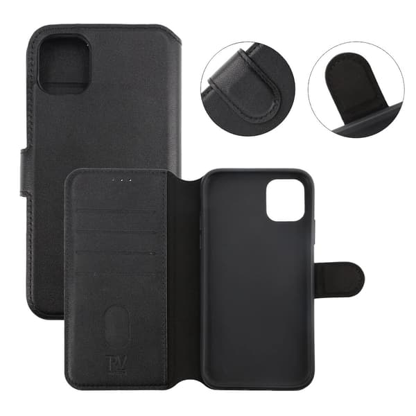 iPhone 14 Pro Max Plånboksfodral Extra Kortfack Rvelon - Svart Black