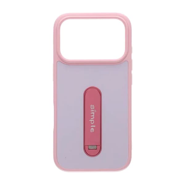 Skal med utfällbart roterande stativ för iPhone 17 Pro - Rosa vaaleanpunainen