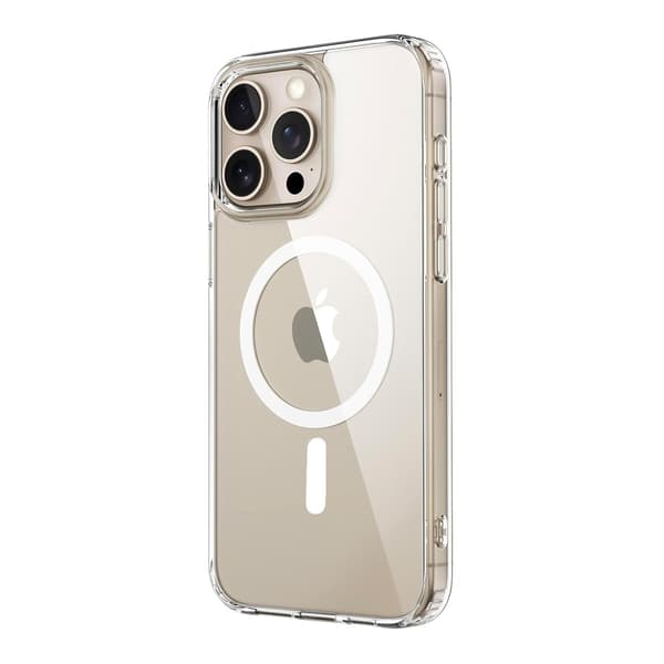 Mobilskal Stöttåligt Magsafe för iPhone 15 Pro - Transparent gennemsigtig
