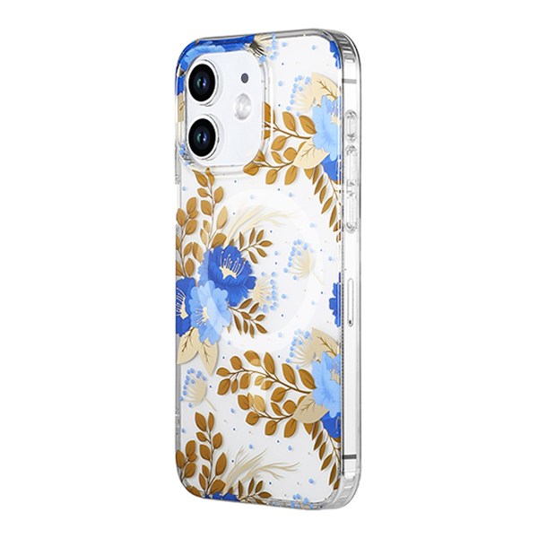 iPhone 11 Mobilskal MagSafe - Blommor Blå/Guld Multicolor