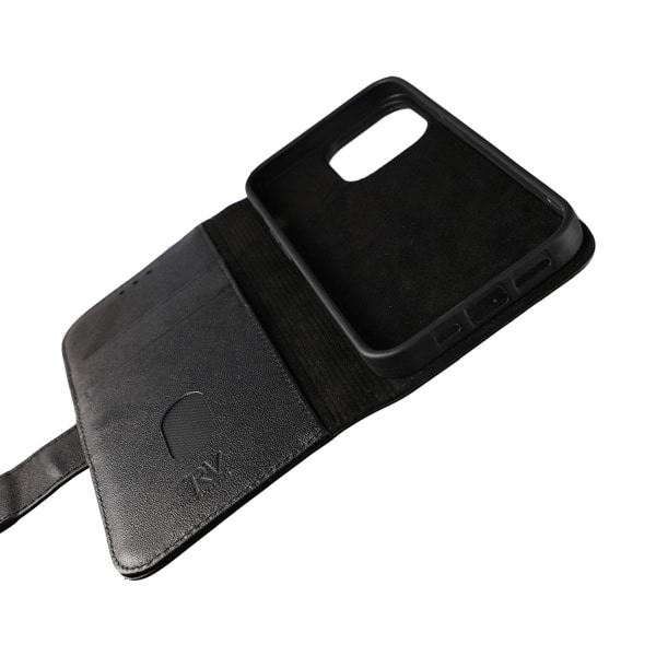 iPhone 12 Mini Plånboksfodral Läder Rvelon - Svart Svart
