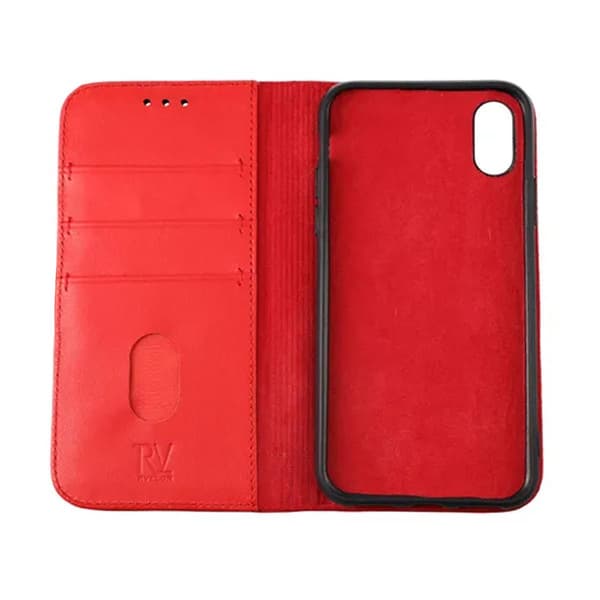 iPhone X/XS Plånboksfodral Läder Rvelon - Röd Red