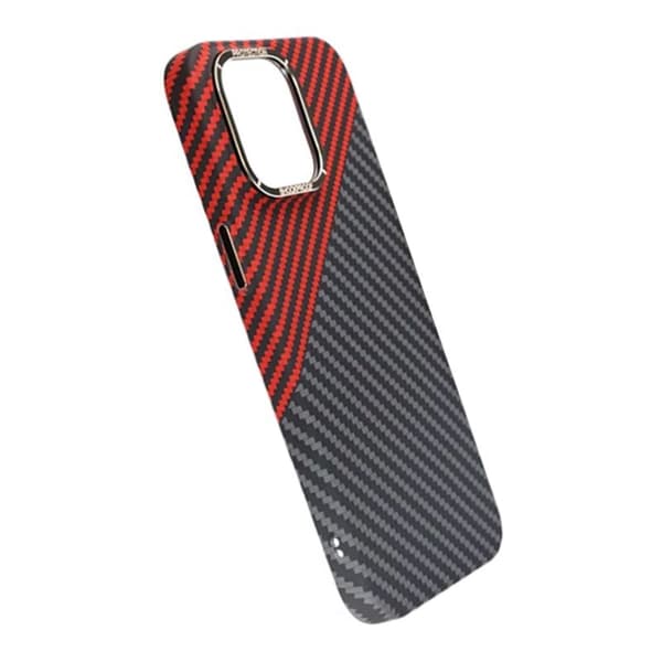 iPhone 15 Pro Mobilskal i Kolfiber - Röd/Svart Multicolor