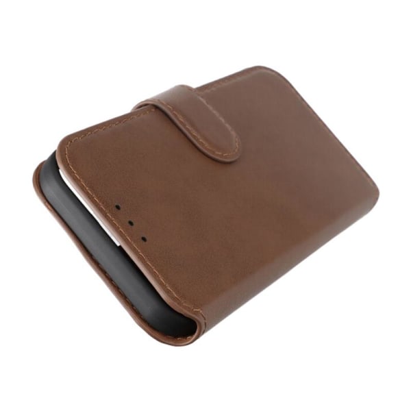 iPhone 15 Plånboksfodral Läder Rvelon - Brun Brown