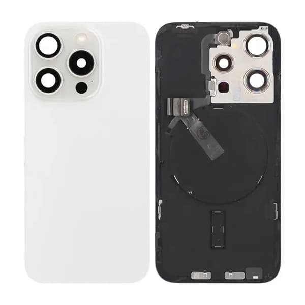 iPhone 15 Pro Baksida Glas Komplett OEM - Vit White
