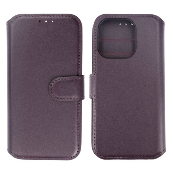 iPhone 15 Pro Plånboksfodral Läder Rvelon - Lila Bordeaux