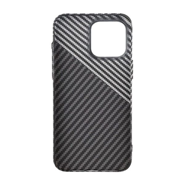 iPhone 15 Pro Max Mobilskal i Kolfiber - Svart/Vit Vit