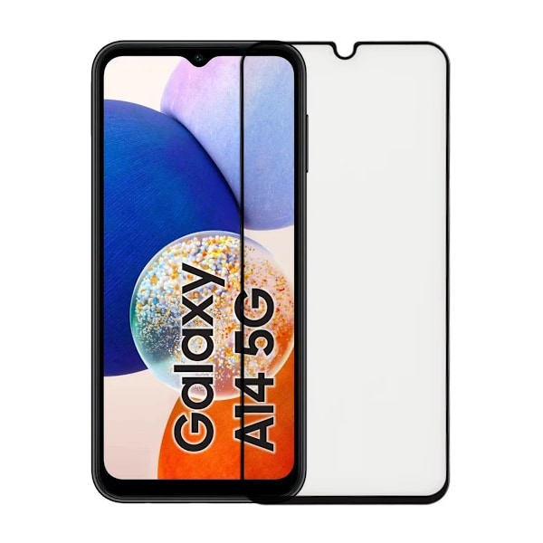 Skärmskydd Samsung Galaxy A14 (4G/5G) - 3D Härdat Glas - Svart (miljö) Svart