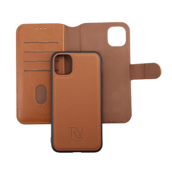 iPhone 11 Plånboksfodral Magnet Rvelon - Guldbrun Pink gold