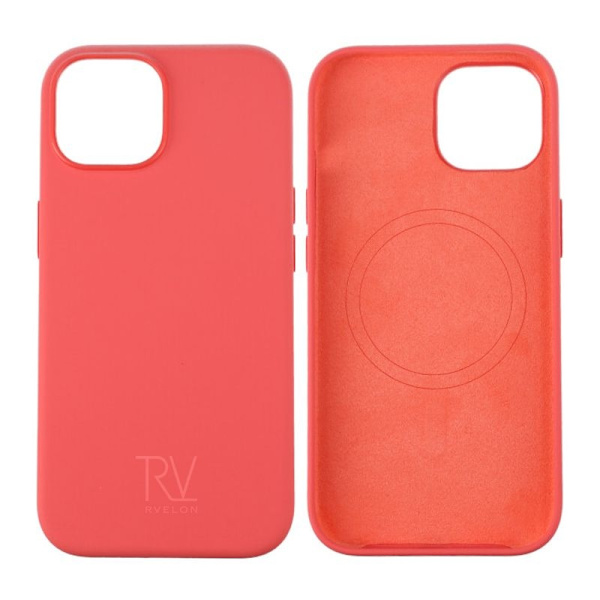 iPhone 15 Silikonskal Rvelon MagSafe - Röd Red