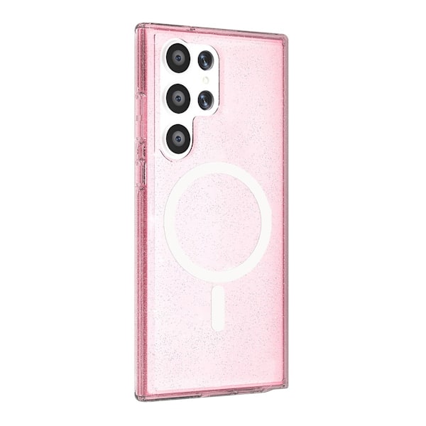 Samsung Galaxy S23 Ultra Mobilskal Glitter Magsafe - Rosa Pink