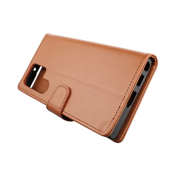 Samsung Galaxy S22 Ultra Plånboksfodral med Extra Kortfack Rvelon - Guldbrun Rosa guld