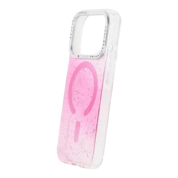Glitter Skal MagSafe och Diamanter för iPhone 17 Pro - Rosa rosa