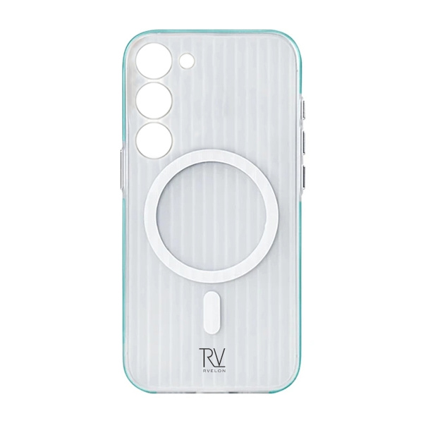 Samsung Galaxy S23 Mobilskal Korrugerad med Magnet Rvelon - Blå Blå