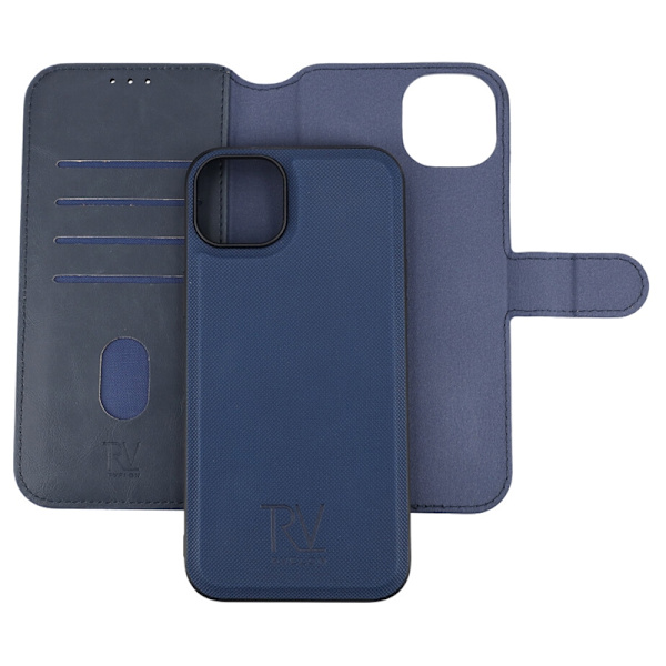 iPhone 15 Plus Plånboksfodral Magnet Rvelon - Blå Marinblå