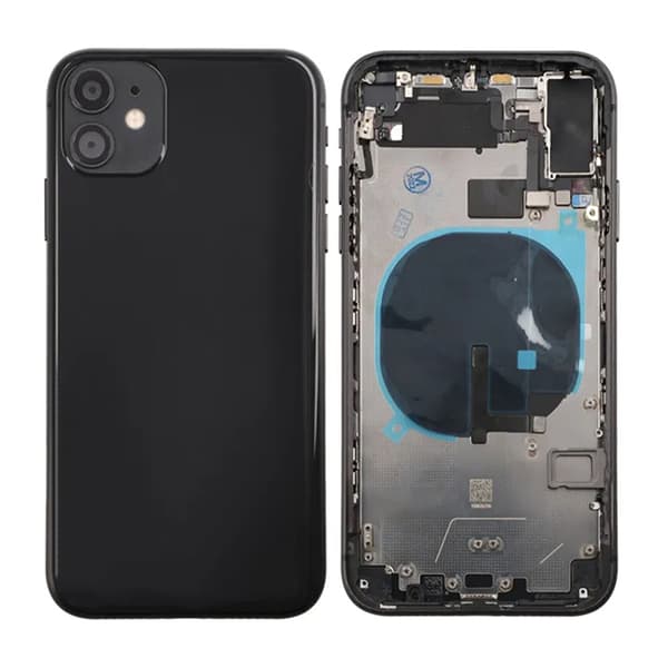 iPhone 11 Baksida Komplett OEM med Smådelar - Svart Svart