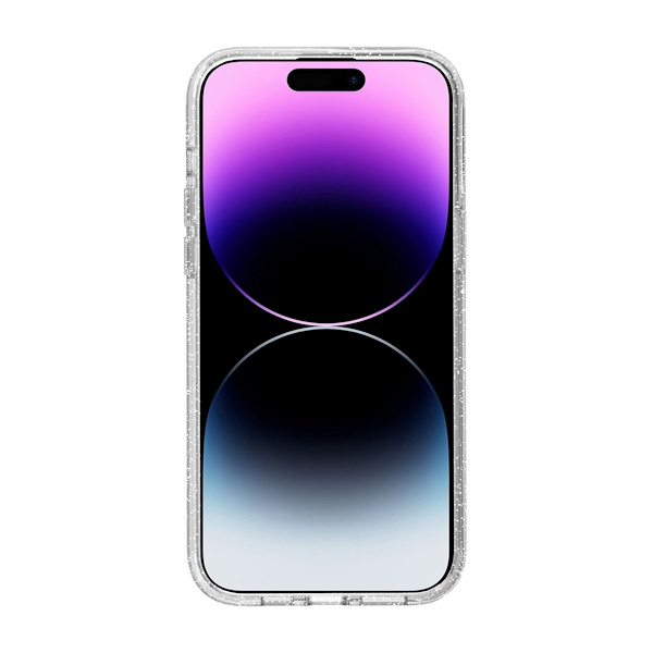 iPhone 15 Mobilskal Stöttåligt med Glitter - Transparent Transparent