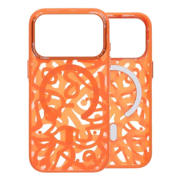 Mobilskal Magsafe med Graffiti för iPhone 17 Pro Max - Orange orange