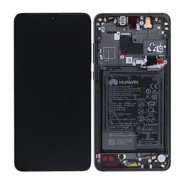 Huawei Mate 20 Skärm med LCD Display med Batteri Original - Svar Black