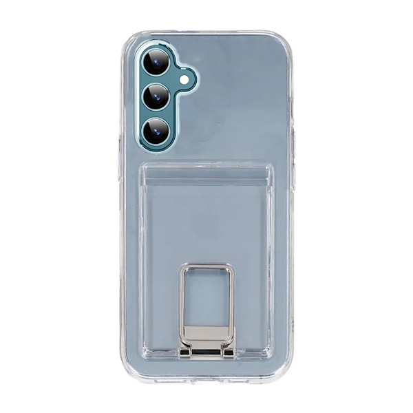 Samsung Galaxy S24 Plus Mobilskal med Korthållare och Stativ - Transparent Transparent