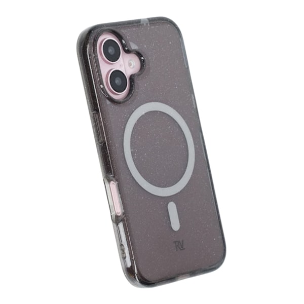 iPhone 16 Rvelon Mobilskal TPU med MagSafe - Glitter Svart Svart