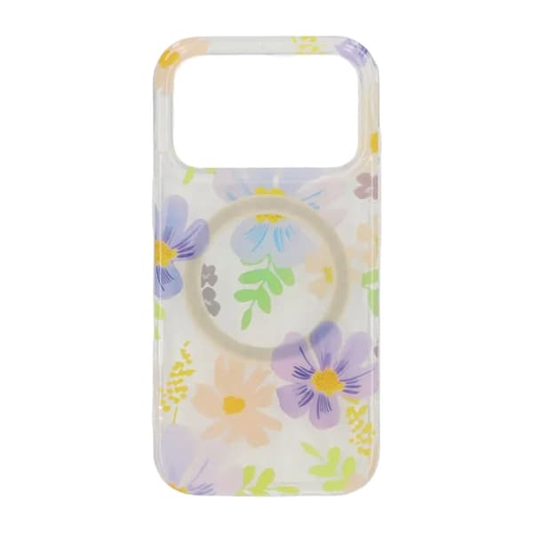 Mobilskal Magsafe med blommor för iPhone 17 Pro - Lila/Gul keltainen