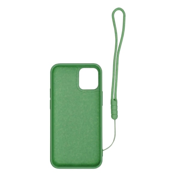 iPhone 12 Pro Max Silikonskal med Ringhållare och Handrem - Grön Grön
