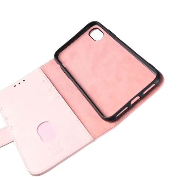 iPhone X/XS Plånboksfodral Läder Rvelon - Rosa Old pink