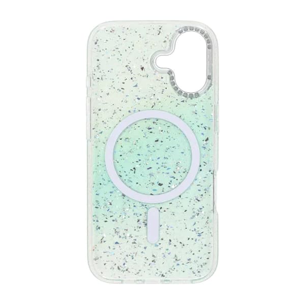 Glitter Skal MagSafe och Diamanter för iPhone 17 - Grön