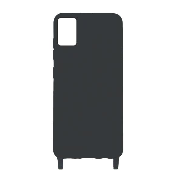 Samsung A71 Silikonskal med Rem/Halsband - Svart Black