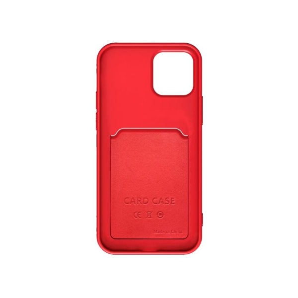 iPhone 13 Pro Silikonskal med Korthållare - Röd Red