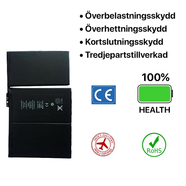 iPad 2 Batteri Hög Kvalité svart