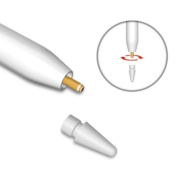 Apple Pencil 1/2 toppar 5 vita  - Uppgraderade Vit