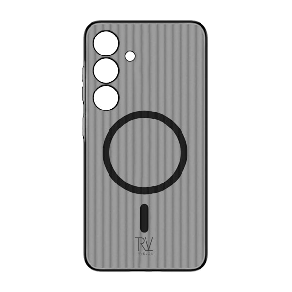 Samsung Galaxy S24 Mobilskal Korrugerad med Magnet Rvelon - Svart Svart