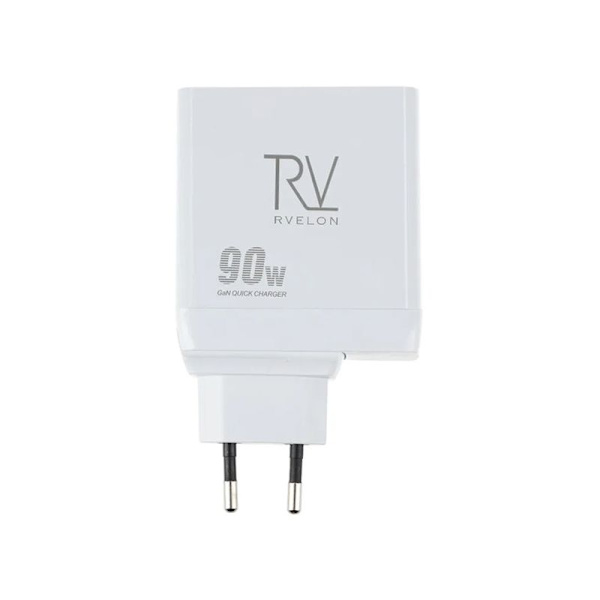 Rvelon 90W USB-C x2 + USB-A Väggladdare