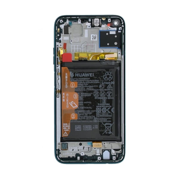Huawei P40 Lite Skärm/Display med Batteri Original - Grön Grön