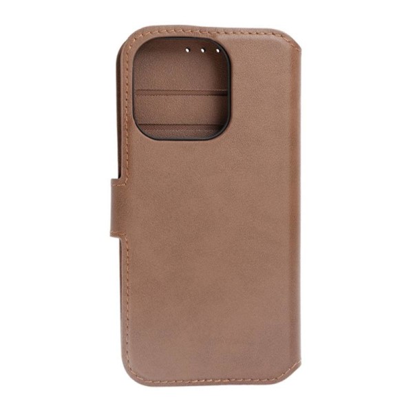 iPhone 15 Pro Plånboksfodral Läder Rvelon - Brun Brown