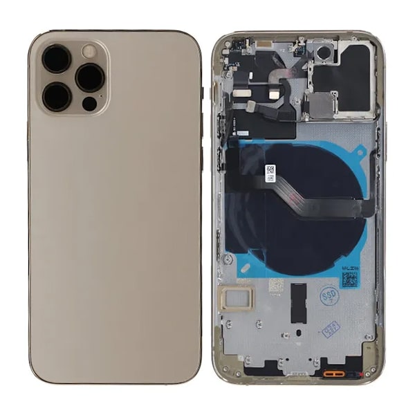 iPhone 12 Pro Baksida med Komplett Ram OEM - Guld Guld