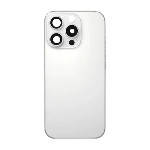 iPhone 16 Pro Max Baksida Glas med smådelar - Vit Titan Vit