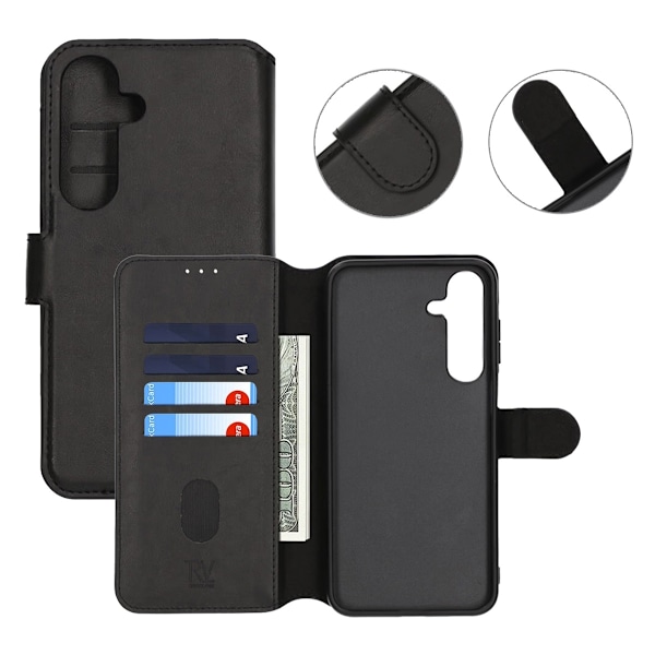Samsung Galaxy S25 Plus Plånboksfodral Magent Rvelon - Svart Svart
