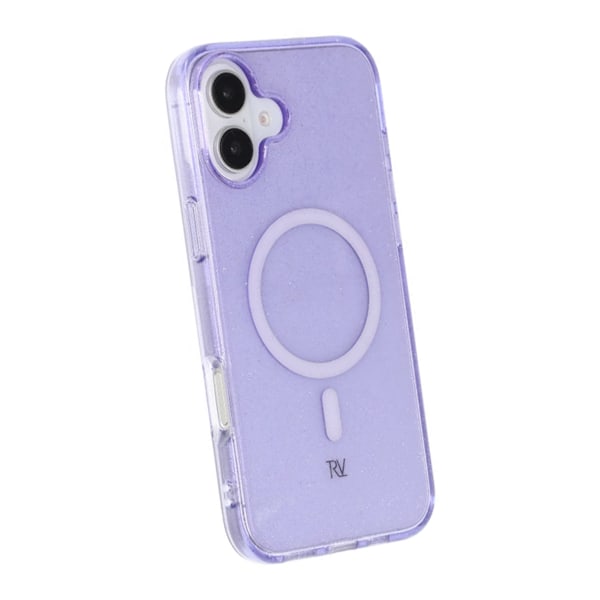 iPhone 16 Plus Rvelon Mobilskal TPU med MagSafe - Glitter Lila Lila